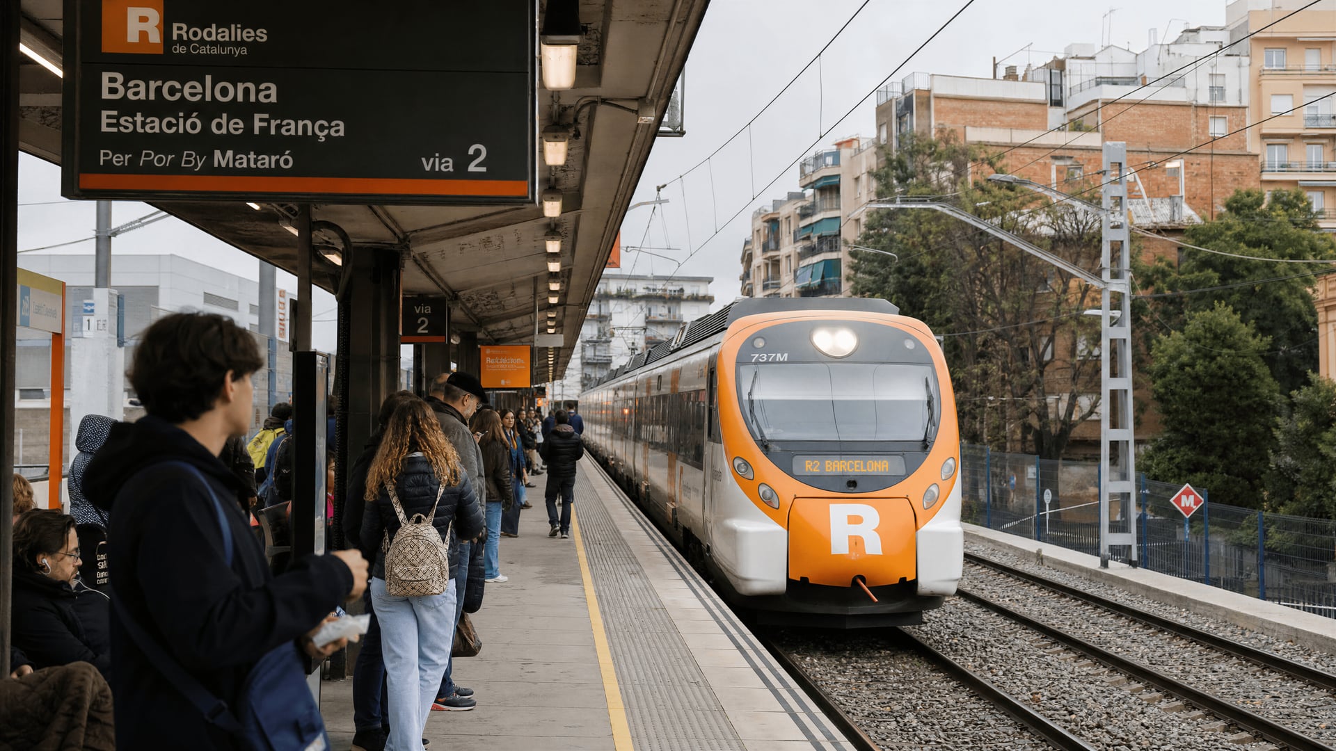 Rodalies platform in Barcelona's metropolitan belt