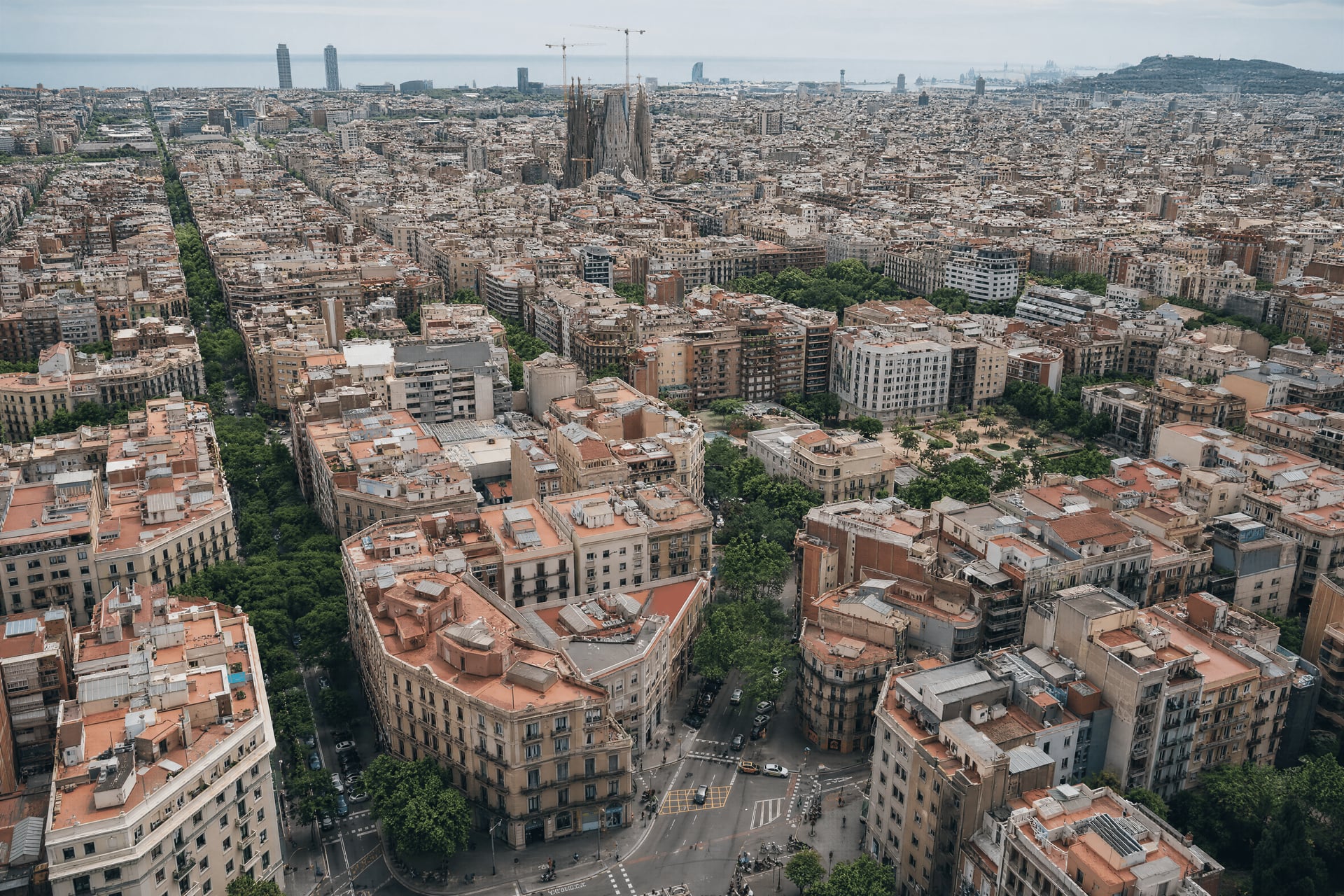 Barcelona Eixample grid and city neighbourhoods